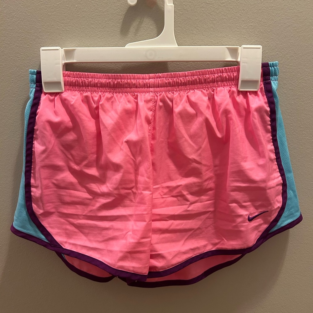 Nike Girls Pink and Blue Athletic Shorts